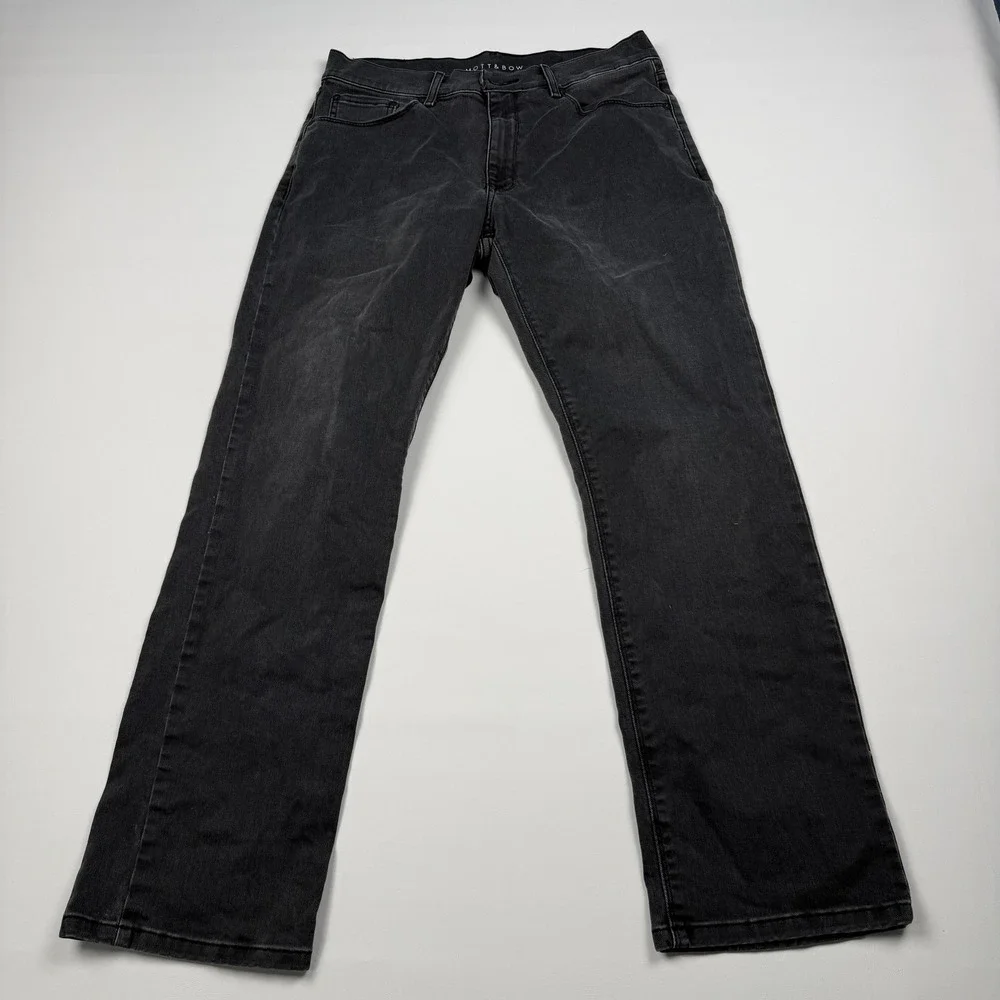 Mott & Bow Jeans Mens 32x30 Dark Wash Black Straight Leg Stretch Denim Pants